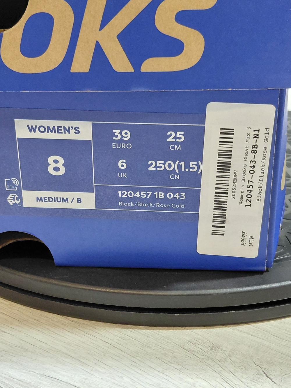NEW Brooks Womens Ghost Max 3 Running Shoes - Black with Rose Gold SIZE 8B - Picture 14 of 14